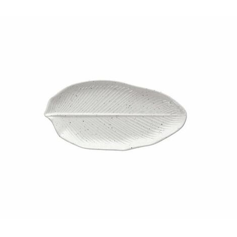 Piatto foglia allungato grande 36,5x17x2,5 cm Zelda Stoneware grigio (1/3)