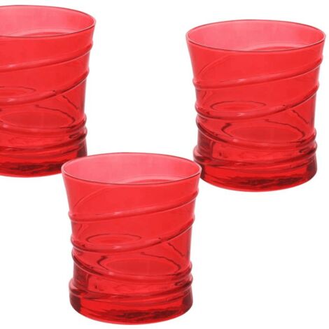 Set 3 bicchieri in vetro rosso 310 cc