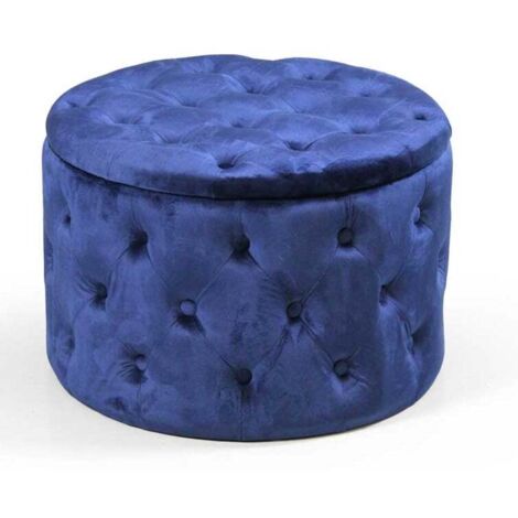 Pouf contenitore retro blu apribile cm 60 (1/2)