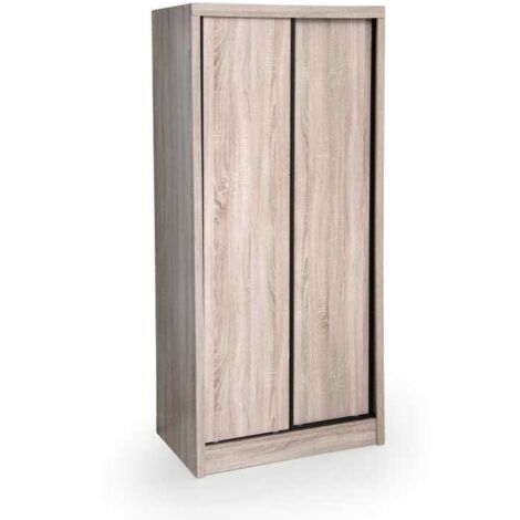 Armadio con ante scorrevoli rovere con doppio vano cm 84 x 56 x 187 h (1/2)