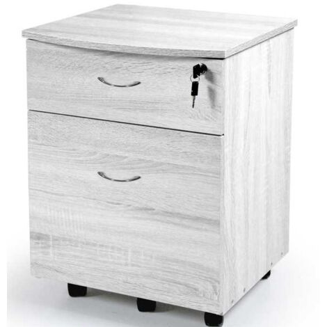 Cassettiera da ufficio bianca con cassetti chiave e rotelle cm 42 x 40 x 55 h (1/2)