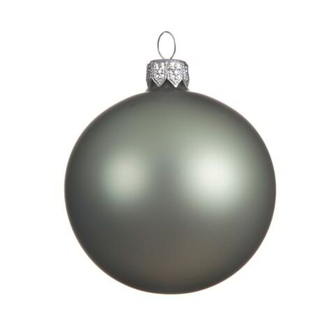 Box Da 6 Decoro Albero Natale Vetro Pallina Verde Salvia Opaco Cm 6 (1/2)