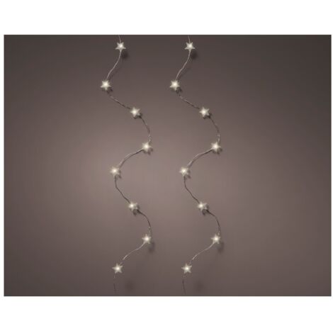 Micro Led luce fissa c/stelle argento/bianco freddo 495cm 100L a batteria (1/5)