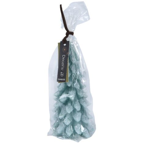 Candela di Natale Kaemingk Candela cera neve glitter Verde (1/4)