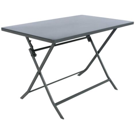 Tavolo da giardino rettangolare pieghevole in metallo Greensboro graphite a 4 posti - Hespéride