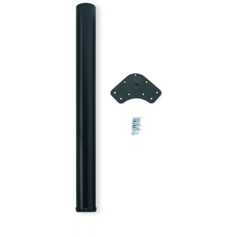 Emuca Gambe per tavola, diametro 60mm, H 870mm, Acciaio, Verniciato nero