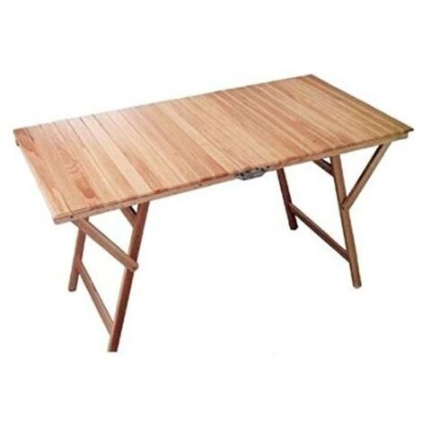 Tavolo Pieghevole in Legno Naturale 70X140Xh72 cm (1/9)
