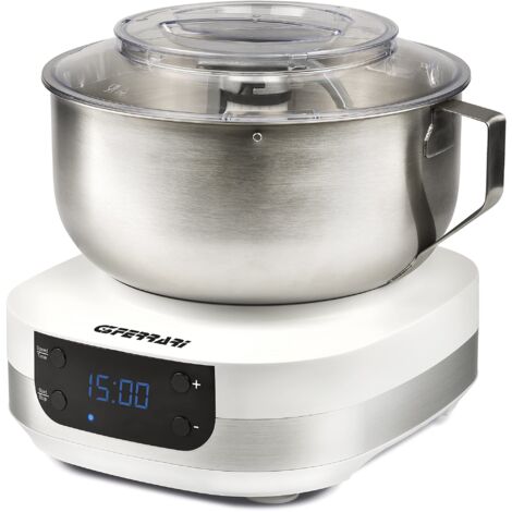 G3 Ferrari G20145 Impastatrice Planetaria Pastaio Gourmet, 1500 Watt, 5 Litri, Ciotola Inox con maniglia, Display digitale, 5 velocità, Timer, Ricettario incluso (1/5)
