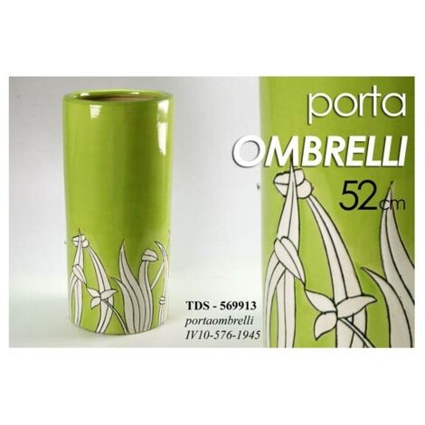 Portaombrelli verde in ceramica salvaspazio cm 50 h