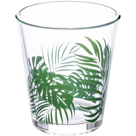 Bicchiere basso Palme verde 33 cl vetro trasparente (1/2)