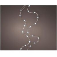 Micro luci LED fisse 195 cm, 40 Led argento