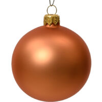 Box Da 6 Palline Di Natale In Vetro Opaco Colore Rame Rosso 6Cm