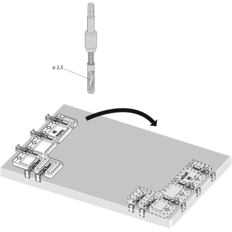 Gabarit de perçage Praktica 250 - pour attache façade AvanTech YOU - HETTICH