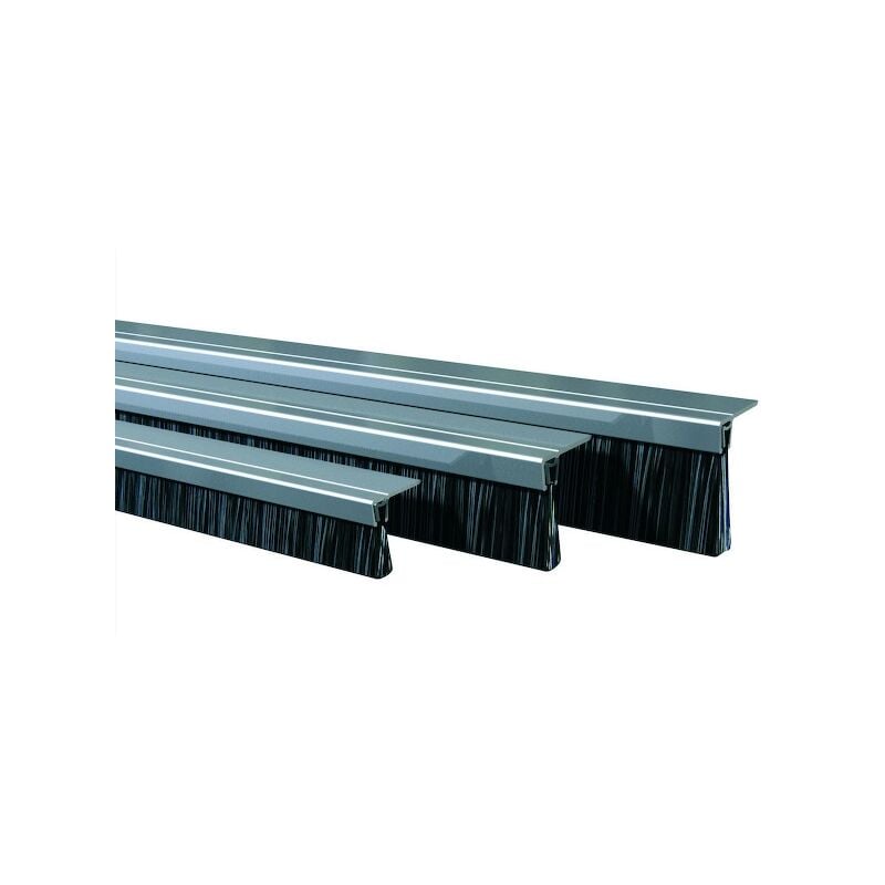 Profil brosse pour bas de porte pré-percé 30870 - Hauteur de brosse : 36 mm - Hauteur de profil : 20 mm - Longueur du profil : 3000 mm - Finition : ALUMINIUM ANODISÉ - ELLEN