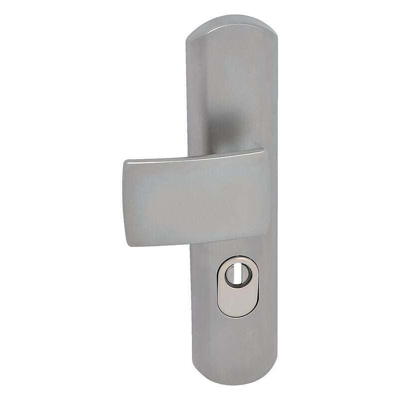 Béquille double sur plaque de sécurité type Muze clé I finition platine - VACHETTE