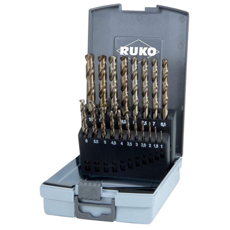 Coffret de 25 forets HSS Co 5 gold finish - RUKO GmbH