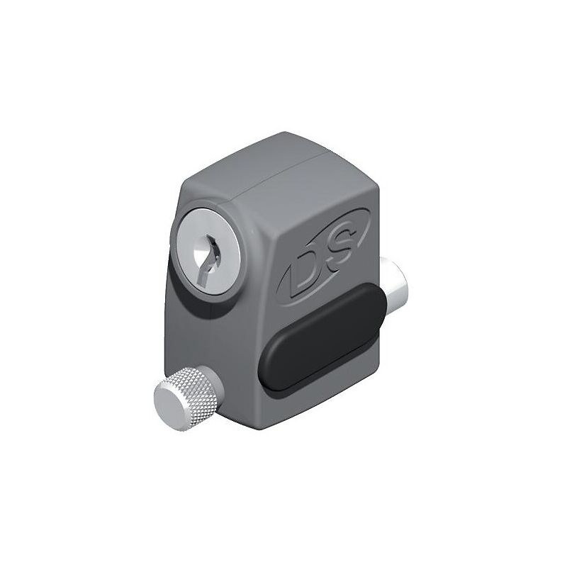 Limiteur D'ouverture à Clé Pour Porte Coulissante Aluminium - Marque LA CROISÉE DS - Tige 42,5 Mm - Neuf Gris