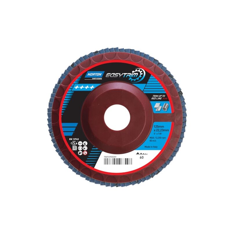 Disque à lamelles EASYTRIM - Ø 125 mm - Grain 60 - NORTON