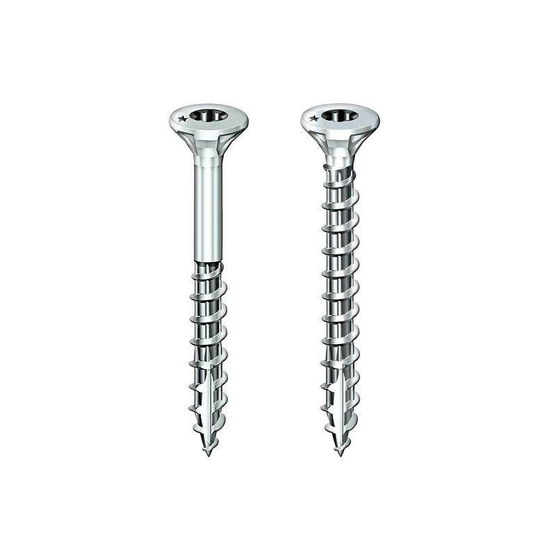 Vis à bois aggloméré ROCKET acier zingué tête fraisée empreinte Torx T20 entièrement filetées 4,5x25 boîte de 500 pièces - ROCKET