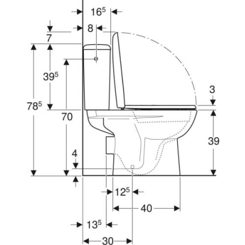Pack WC Renova SH Rimfree avec abattant Duroplast frein de chute - GEBERIT