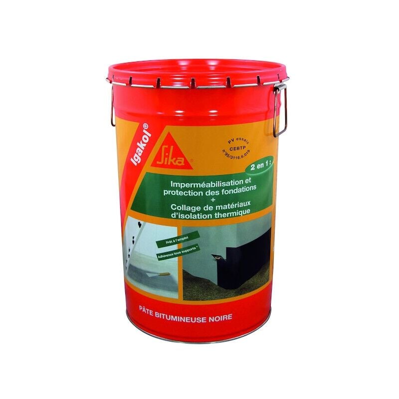 Pâte d'étanchéité IGAKOL - 25 kg - noir - SIKA