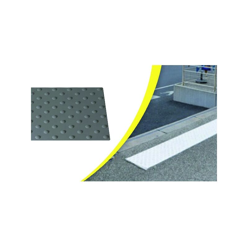 Bande d'éveil à la vigilance et podotactile 6300 extérieure - à coller - 400 x 815 mm - Gris - WATTELEZ