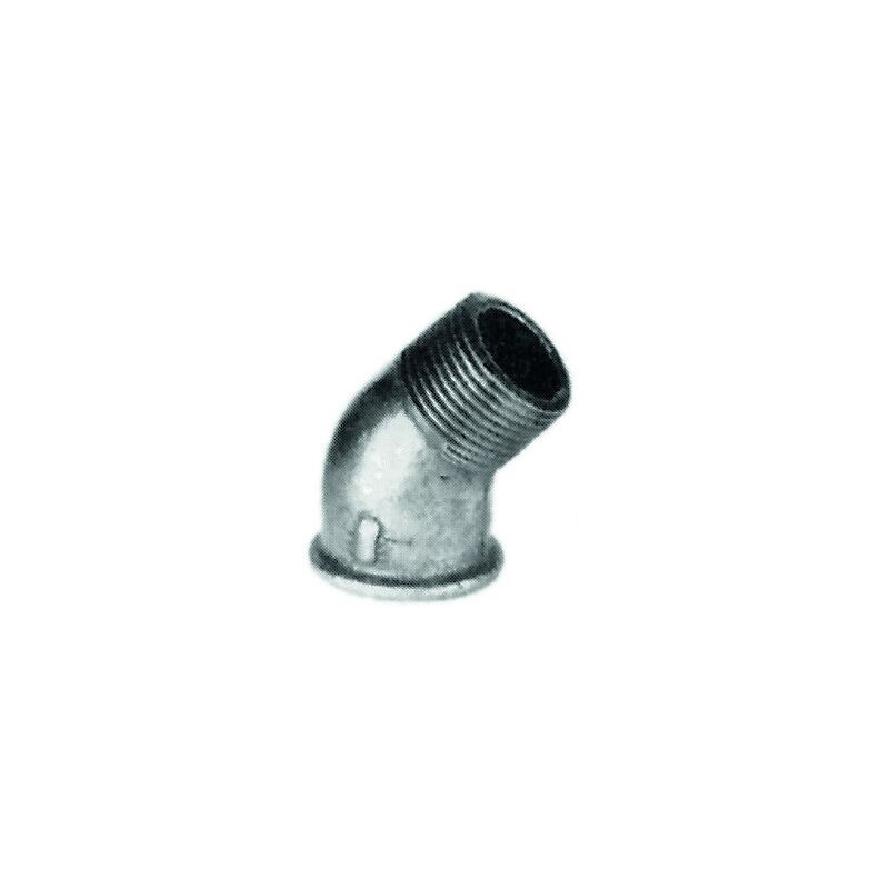Coude Malléable Galvanisé 90° - 12x17 Mm, Mâle/femelle - Grand Rayon - Réf. 1G12