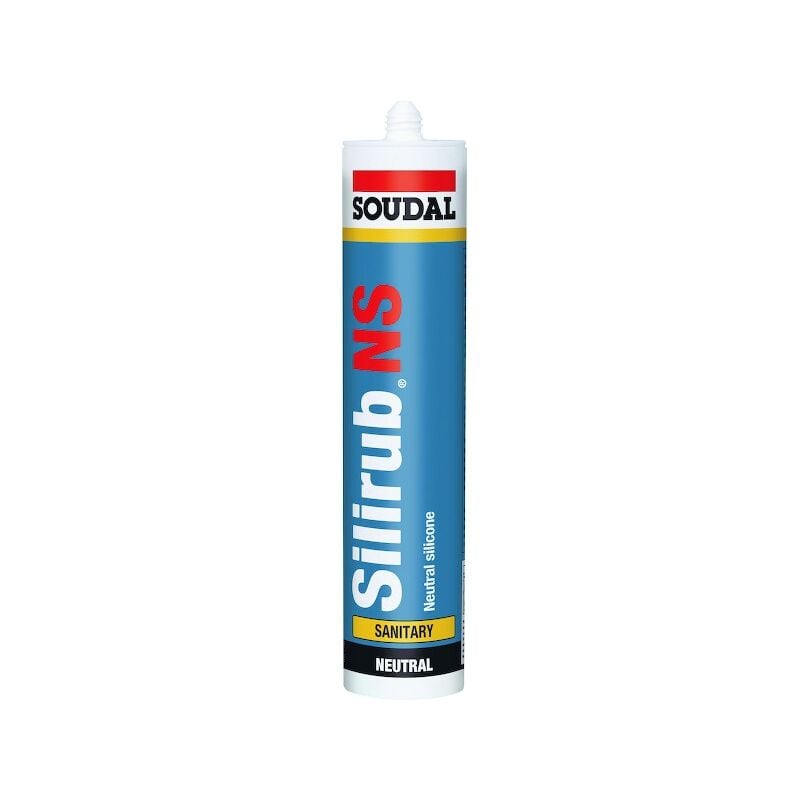Mastic silicone sanitaire SILIRUB NS - 300 ml - blanc brillant - SOUDAL