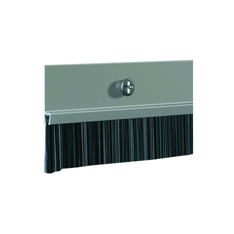 Profil brosse pour bas de porte pré-percé IBS - Hauteur de brosse : 21 mm - Hauteur de profil : 18 mm - Longueur du profil : 1000 mm - Finition : aluminium anodisé - ELLEN