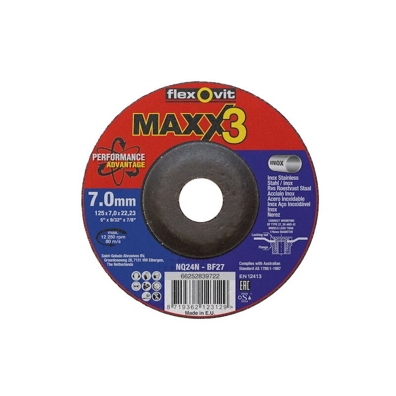 FEIN Meule à Ébarber 125 Mm Lot De 10 - Disques Pour Meuleuse D'Angle, Dégrossissage Et Usinage Cordon De Soudure Acier Et Inox