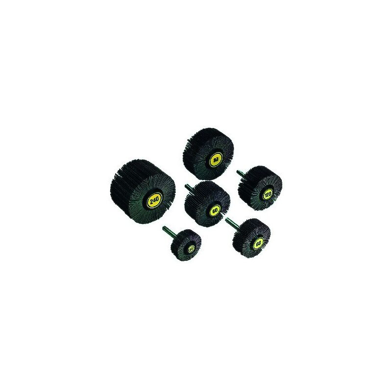 Lot De 5 Roues à Lamelles 15 Mm Grain 80 - Pour Meuleuse D'Angle Et Outils Rotatifs