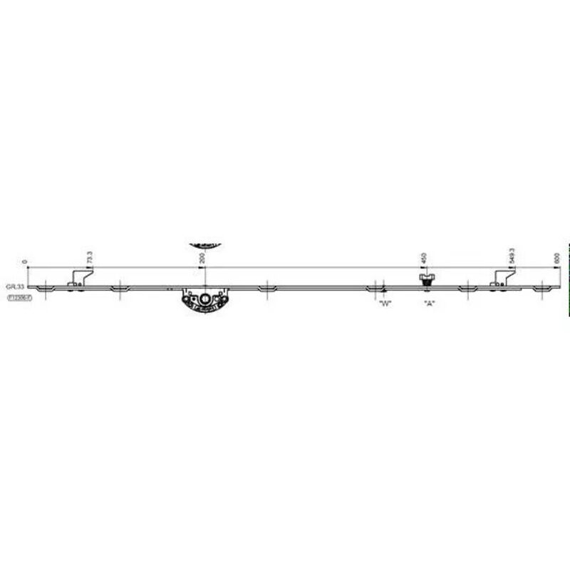 Crémone Ferco Pour Porte Coulissante PVC - Axe 15 Mm, Longueur 600 Mm - Neuf