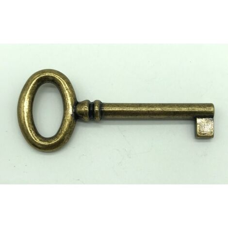 Clé de meuble ajustable Regence - tige lg 72 mm - ht panneton 8 mm - anneau oval hauteur 31 mm - zamak laitonné vieilli - CADAP