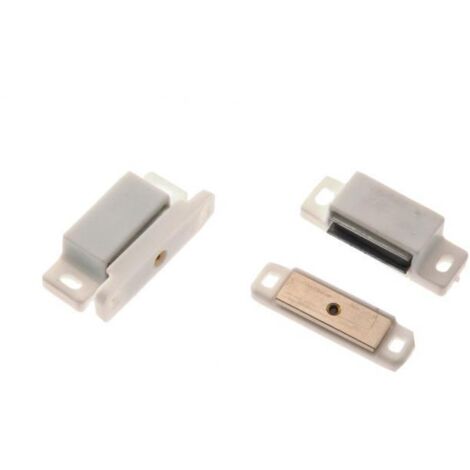 Loqueteau magnétique PAT GMOB - pose en applique à visser - force 6 kg - blanc - Interges (1/2)