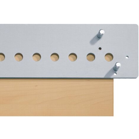 Hettich – Gabarit de perçage Accura 32 – Aluminium 1000 mm – 3 goujons d'arrêt pour traçage précis – Compatible avec perceuses à douilles