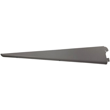 Consoles en U pour crémaillère double - longueur 370 mm - finition gris taupe mat - SYSTEM PLUM