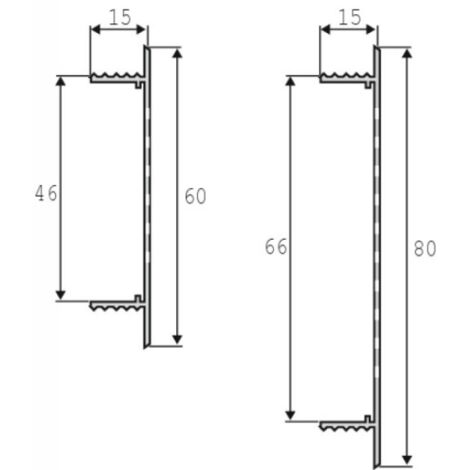 Grilles d'aération pour ameublement - à encastrer - en aluminium anodisé naturel H80xL500mm - RENSON (1/4)