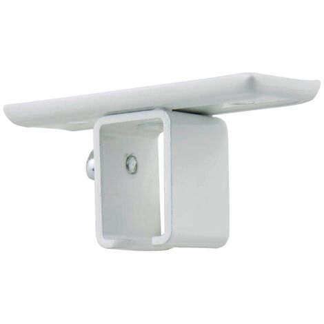 Support de plafond platine Duralac – Aluminium finition blanche – Pour tringles chemin de fer – Installation facile et discrète – Boulet