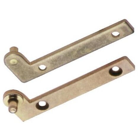 Pivots coudés avec petits côtés - acier laitonné longueur 70 mm - pour porte gauche - ETABLISSEMENT ROBERT LUDMANN