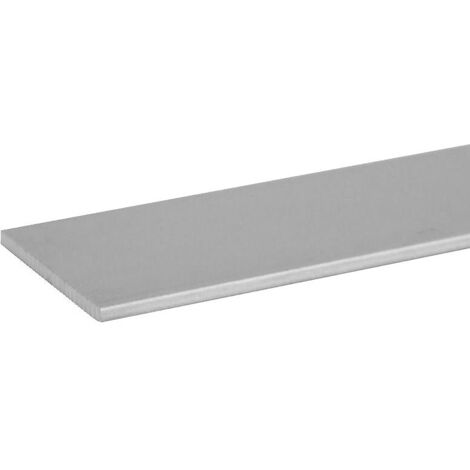 Méplat aluminium finition argent satiné, 20 x 2 mm - longueur 4000 mm - DUVAL (1/2)