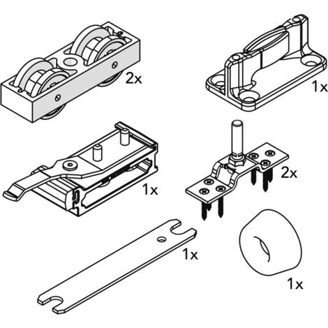 Garniture junior 120 a - Charge maxi par vantail : 120 kg - Garniture : Pour 1 vantail - HAWA (1/4)