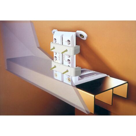 Kit Inclinofix pour habillage sous pente – Fixation invisible avec 2 clips – Pour pentes de 17 à 63° – Charnière haute résistance – Prunier
