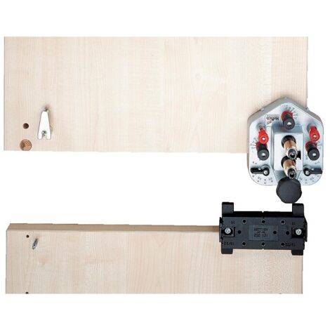 Hettich – Gabarit de perçage Drill Jig VB – Écartement 32mm – Diamètre 5mm – Pour épaisseurs de bois 16 et 19mm – Montage précis des ferrures