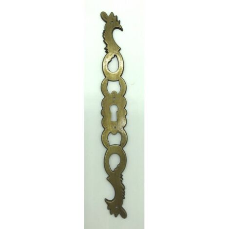 Entrée coq en zamak - à droite - finition laiton vieilli - 194 x 24 mm - CADAP (1/2)