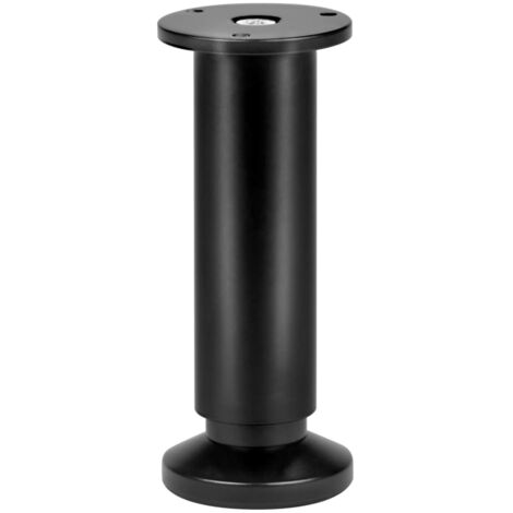 Pieds de meuble en aluminium rond Ø 38 mm - hauteur 150 mm - platine Ø 60 mm - finition noir - Interges (1/3)