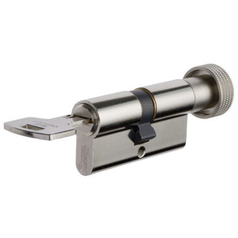 Cylindre double à bouton de sûreté type VELIX 30 X B40 laiton nickelé 5 clés réversibles brevetées - ASSA ABLOY FRANCE VACHETTE