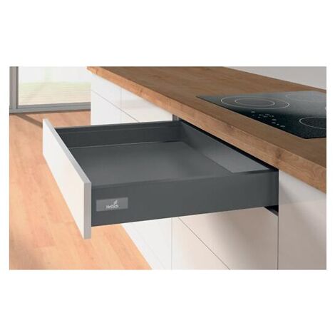 Kits partiels Innotech Atira avec coulisses - silent system 30 kg - tiroir simple hauteur 70 mm - 420 mm - Anthracite - HETTICH