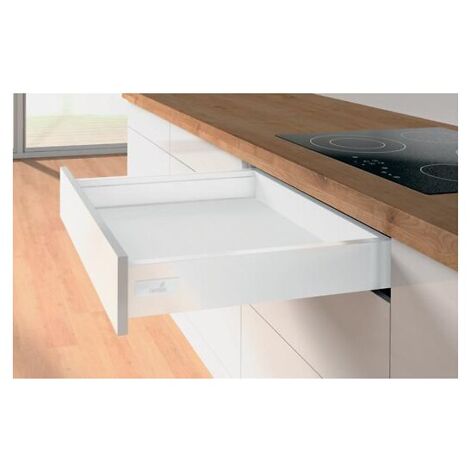 Kits partiels Innotech Atira avec coulisses - Push To Open 30 kg - tiroir simple hauteur 70 mm - 350 mm - Blanc - HETTICH