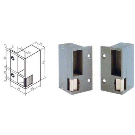 Gâche électrique aluminium en applique type 90 pour serrure horizontale, 12 Volts à rupture, gauche - MÉTALUX