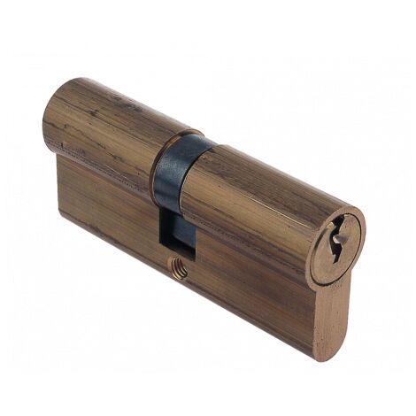 Cylindre de serrure double 'La poste' – Laiton poli – 36x36 mm – Mécanisme 6 goupilles – Panneton anti arrachement – Livré avec 3 clés – Ronis (1/3)
